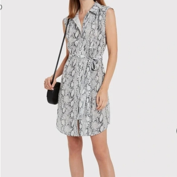 Frame Womens Snake Print Silk Sleeveless Mini Dress. Size S - Picture 8 of 8